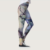 Abstracte alcoholinkt Shimmery Paars Blauwgroen Go Leggings (Rechts)