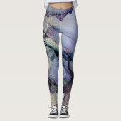 Abstracte alcoholinkt Shimmery Paars Blauwgroen Go Leggings (Voorkant)