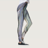 Abstracte alcoholinkt Shimmery Paars Blauwgroen Go Leggings (Rechts)