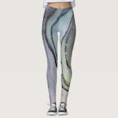Abstracte alcoholinkt Shimmery Paars Blauwgroen Go Leggings (Voorkant)