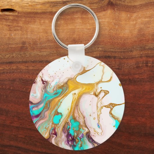 Abstracte alcoholinkt Sleutelhanger (Voorkant)