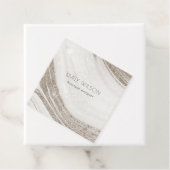 Abstracte alcoholinkt zilver marineblauw Glitter F Bedankjes Labels (In situ)