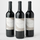 Abstracte alcoholinkt zilver marineblauw glitterwi wijn etiket (Flessen)