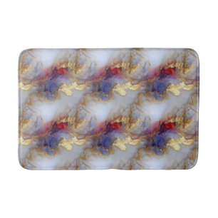 Abstracte alcoholinkttextuur met gouden accenten badmat