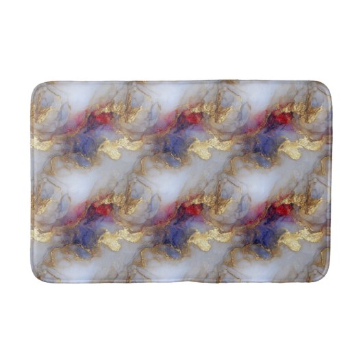 Abstracte alcoholinkttextuur met gouden accenten badmat (Voorkant)