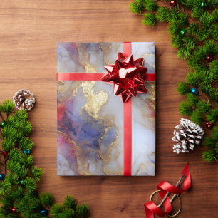 Abstracte alcoholinkttextuur met gouden accenten cadeaupapier