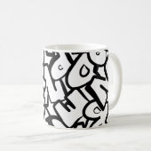 Abstracte alfabetten koffiemok (Voorkant rechts)