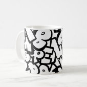 Abstracte alfabetten koffiemok (Voorkant links)