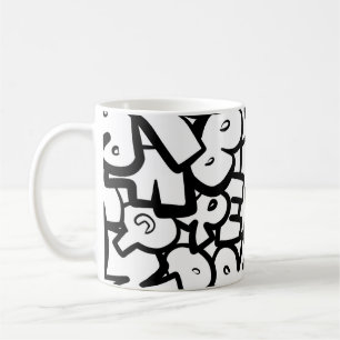 Abstracte alfabetten koffiemok