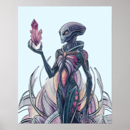 Abstracte Alien Poster