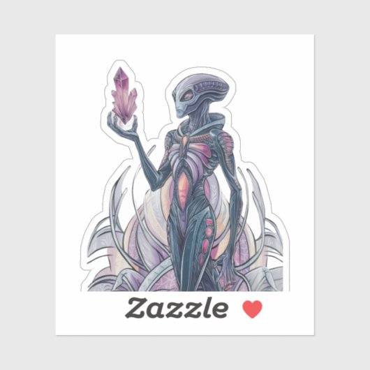 Abstracte Alien Sticker (Vel)