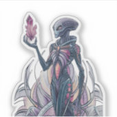 Abstracte Alien Sticker (Voorkant)