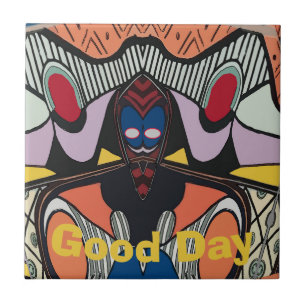 Abstracte Alien-Tegel voor ruimtegebruik, tekst be Tegeltje