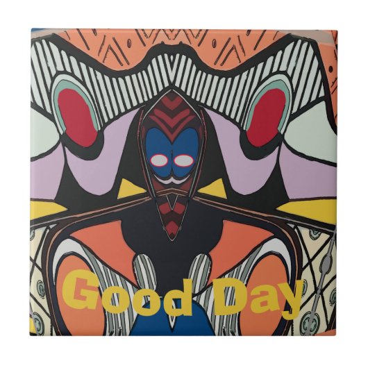 Abstracte Alien-Tegel voor ruimtegebruik, tekst be Tegeltje (Voorkant)