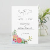 Abstracte Aloha Waterverf Floral Bewaar de datum Save The Date (Staand voorkant)