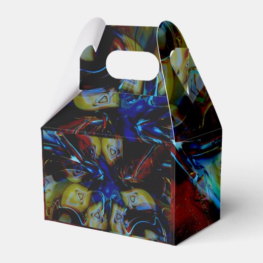 Abstracte amandelen onder toonvormig vervormd donk bedankdoosjes (Achterkant)