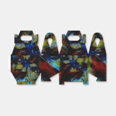 Abstracte amandelen onder toonvormig vervormd donk bedankdoosjes (Uitgevouwen)