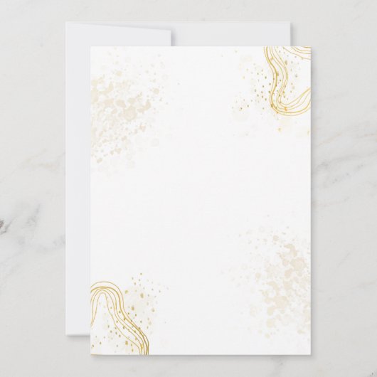 Abstracte Ameen-uitnodiging voor wit, goud en groe Kaart (Achterkant)