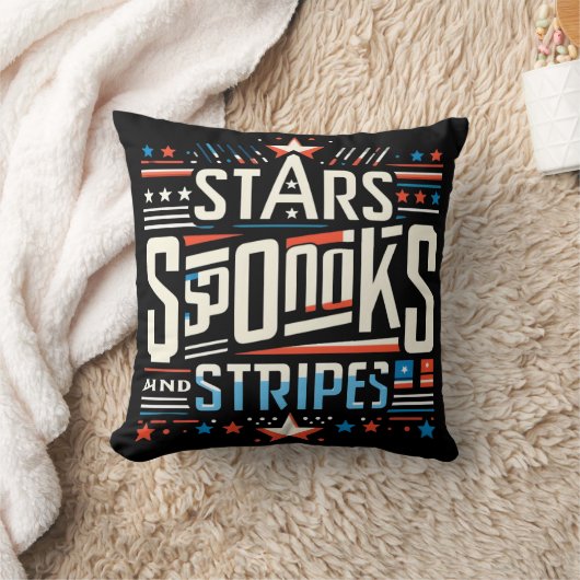 Abstracte Americana: Stars, Spooks en Stripes Kussen (Deken)