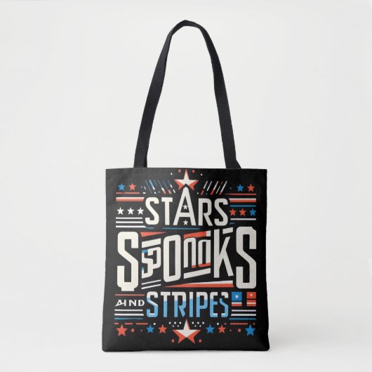 Abstracte Americana: Stars, Spooks en Stripes Tote Bag (Voorkant)