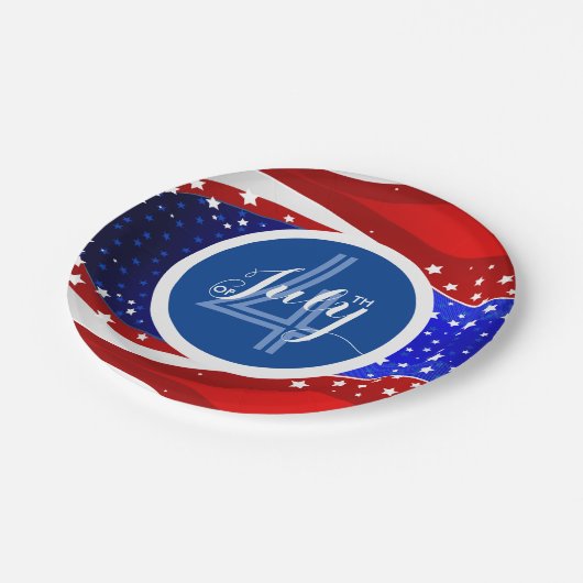 Abstracte Amerikaanse vlag 2 4 juli Sjabloon Papieren Bordje (Gekanteld)