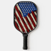 Abstracte Amerikaanse vlag, aangepaste tekstnaam Pickleball Paddle (Achterkant)