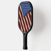 Abstracte Amerikaanse vlag, aangepaste tekstnaam Pickleball Paddle (Links)