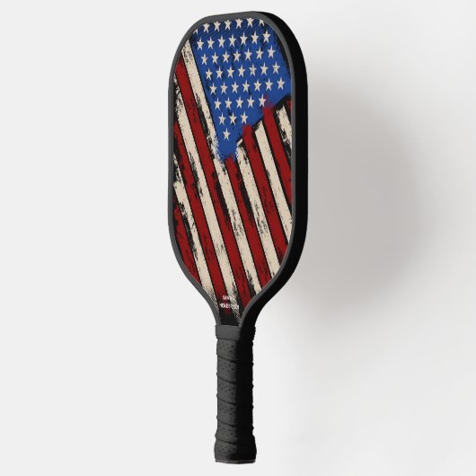 Abstracte Amerikaanse vlag, aangepaste tekstnaam Pickleball Paddle (Links)