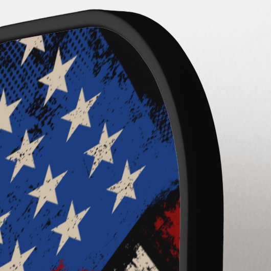 Abstracte Amerikaanse vlag, aangepaste tekstnaam Pickleball Paddle (Links Detail)