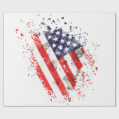 Abstracte Amerikaanse Vlag Art Print Cadeaupapier (Vlak)