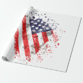 Abstracte Amerikaanse Vlag Art Print Cadeaupapier (Uitgerold)
