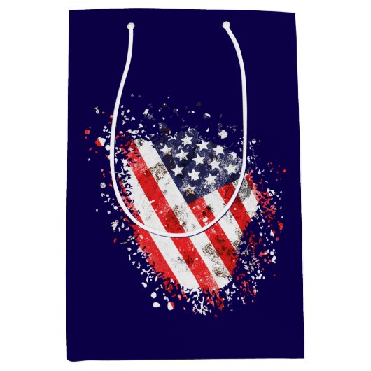 Abstracte Amerikaanse Vlag Art Print Medium Cadeauzakje (Voorkant)