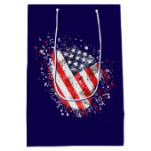 Abstracte Amerikaanse Vlag Art Print Medium Cadeauzakje (Achterkant)