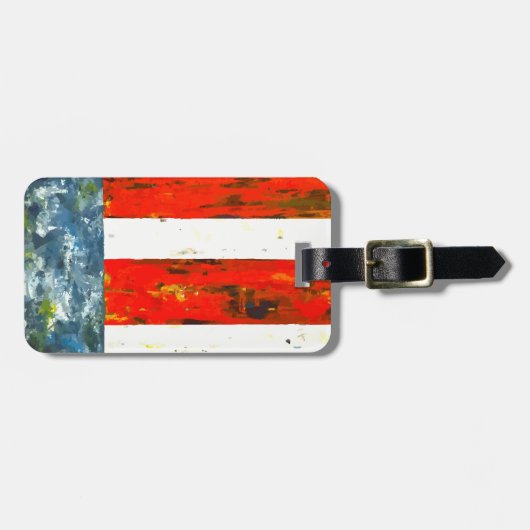 Abstracte Amerikaanse vlag Bagagelabel (Voorkant horizontaal)