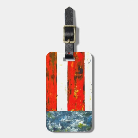Abstracte Amerikaanse vlag Bagagelabel (Voorkant verticaal)