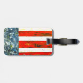 Abstracte Amerikaanse vlag Bagagelabel (Achterkant horizontaal)