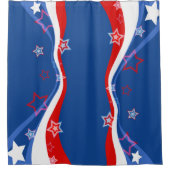Abstracte Amerikaanse vlag Douchegordijn (Voorkant)
