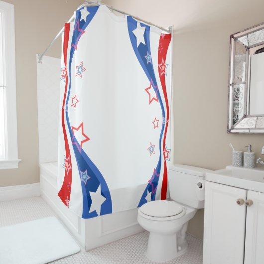 Abstracte Amerikaanse vlag Douchegordijn (In situ)