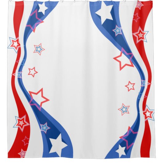 Abstracte Amerikaanse vlag Douchegordijn (Voorkant)