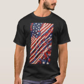 Abstracte Amerikaanse vlag: Dynamic Patriotic Coll T-shirt (Voorkant)