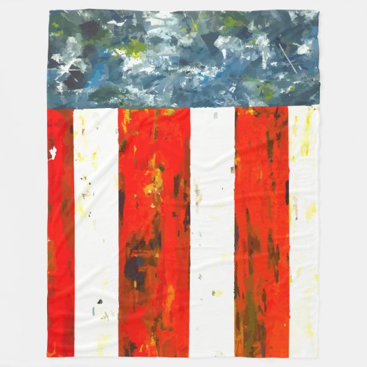 Abstracte Amerikaanse vlag Fleece Deken (Voorkant)