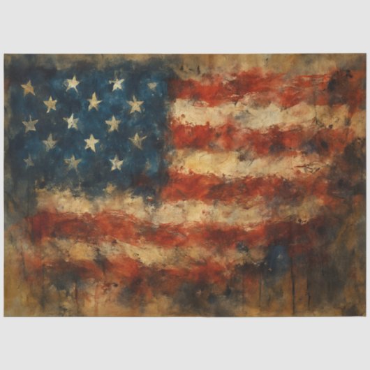 Abstracte Amerikaanse vlag in textuur decoupagepap Tissuepapier (Voorkant)