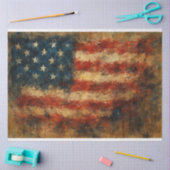 Abstracte Amerikaanse vlag in textuur ontkoppeling Tissuepapier (Craft)