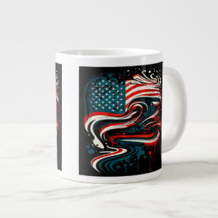 Abstracte Amerikaanse vlag Jumbo-Mok Grote Koffiekop