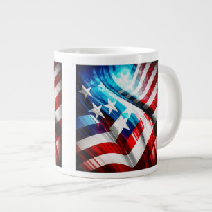 Abstracte Amerikaanse vlag Jumbo-Mok Grote Koffiekop