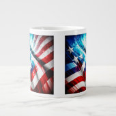 Abstracte Amerikaanse vlag Jumbo-Mok Grote Koffiekop (Voorkant)
