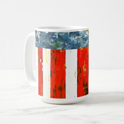 Abstracte Amerikaanse vlag Koffiemok (Voorkant links)