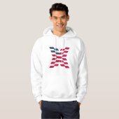 Abstracte Amerikaanse vlag letter X Hoodie (Voorkant volledig)