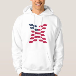 Abstracte Amerikaanse vlag letter X Hoodie