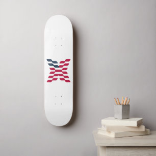 Abstracte Amerikaanse vlag letter X Persoonlijk Skateboard